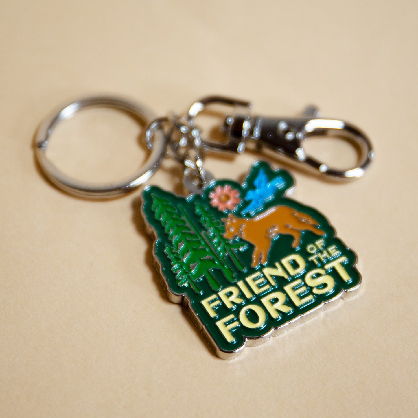 Friend of the Forest Enamel Keychain