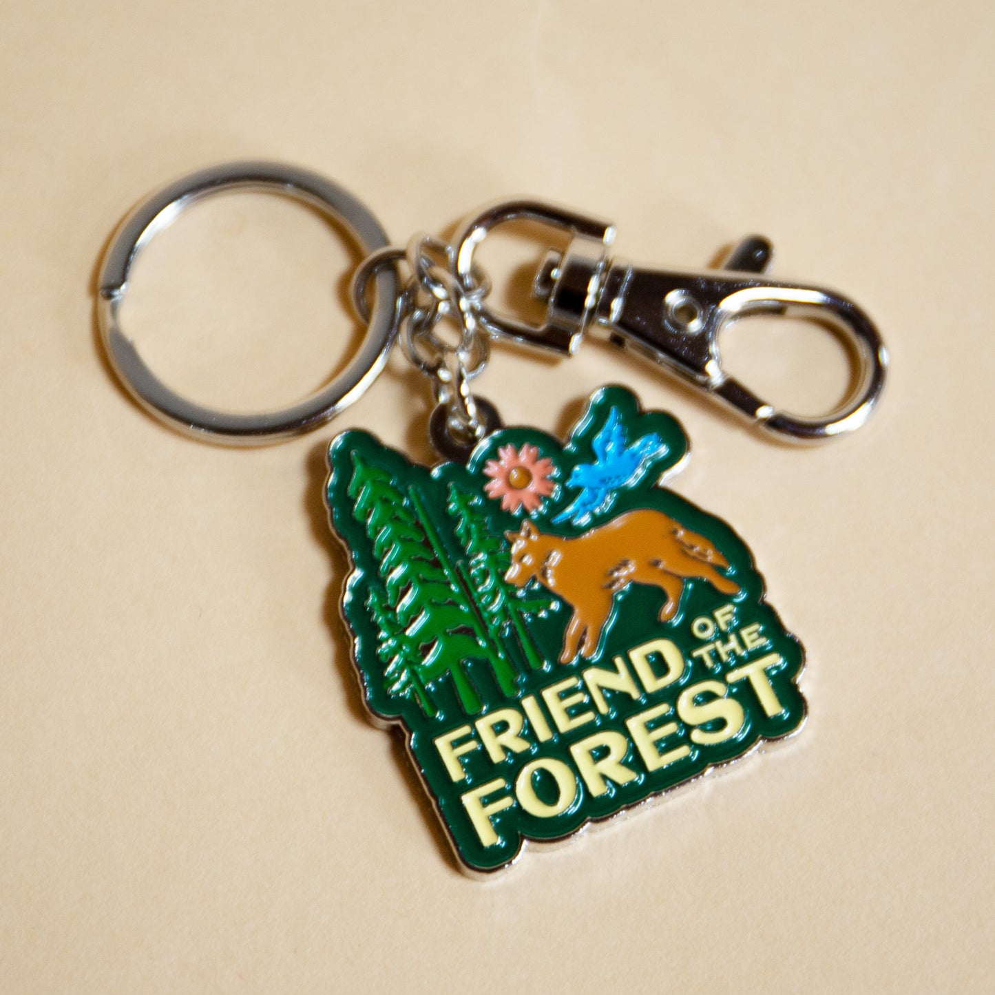 Friend of the Forest Enamel Keychain