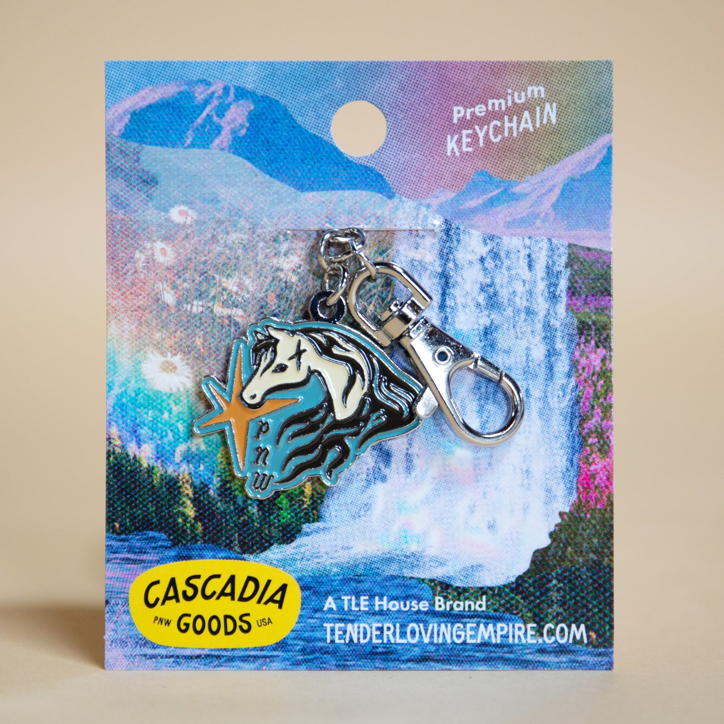 PNW Wild Horse Enamel Keychain