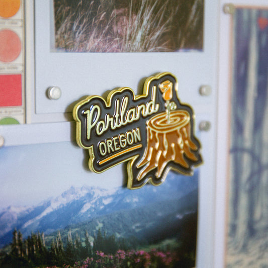 Portland Rose Stump Enamel Magnet