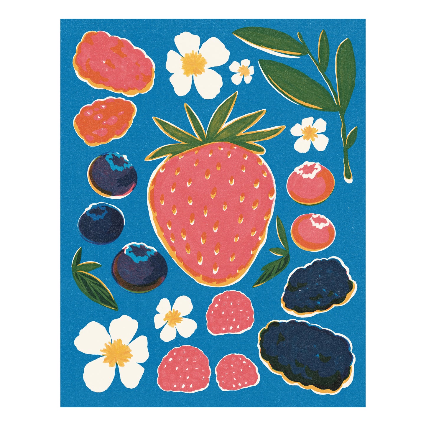 PNW Berries Riso Print