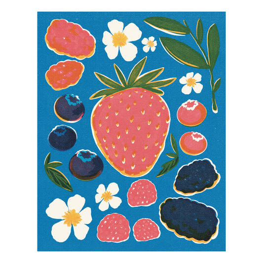 PNW Berries Riso Print