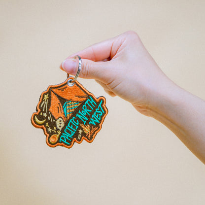 PNW Woodland Camp Patch Keychain