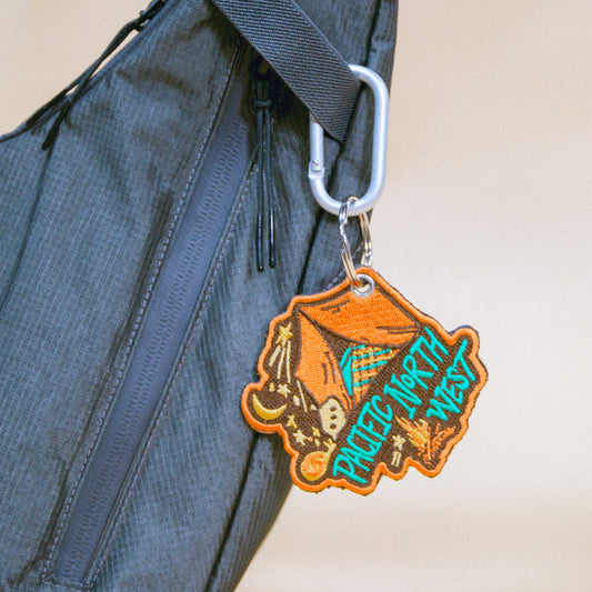 PNW Woodland Camp Patch Keychain