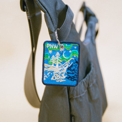 PNW Northern Lights Patch Keychain