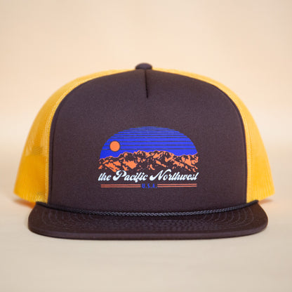 PNW Trucker Hat (Brown/Gold)