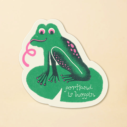 Portland is Hoppin Frog Sticker