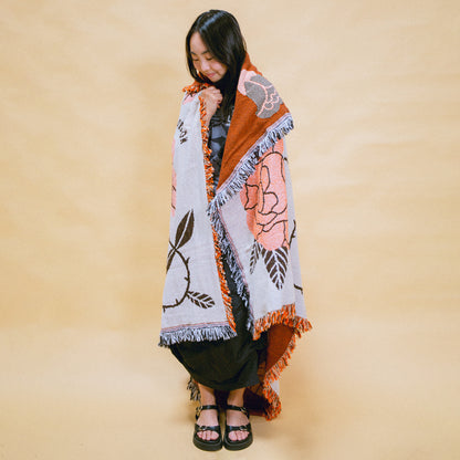 Rose City Cotton Throw Blanket