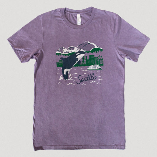 Seattle Orca Skyline Unisex Shirt (Purple)