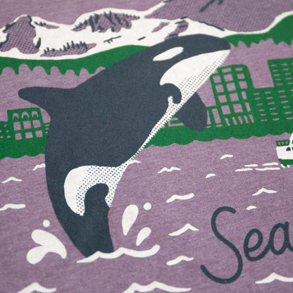 Seattle Orca Skyline Unisex Shirt (Purple)