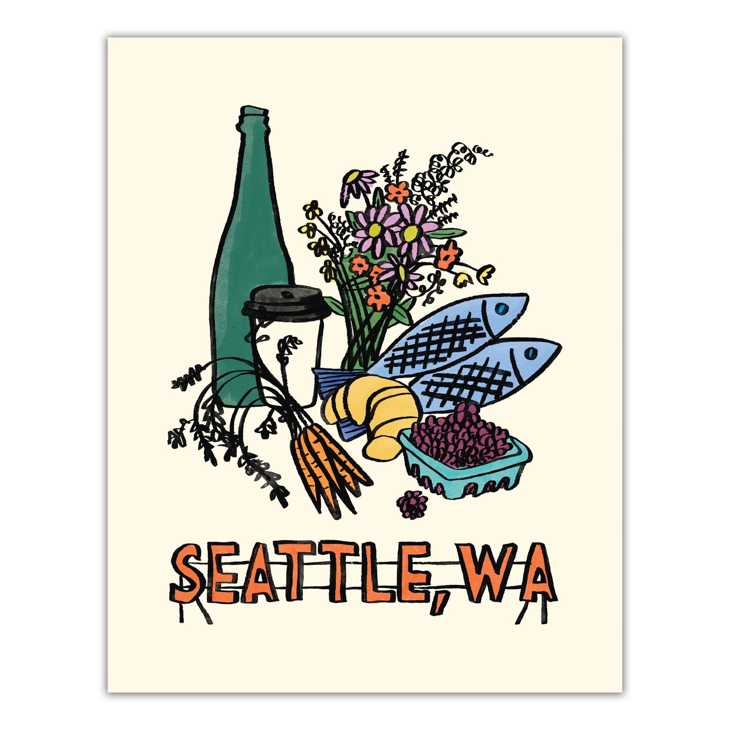 Seattle Farm Market Print