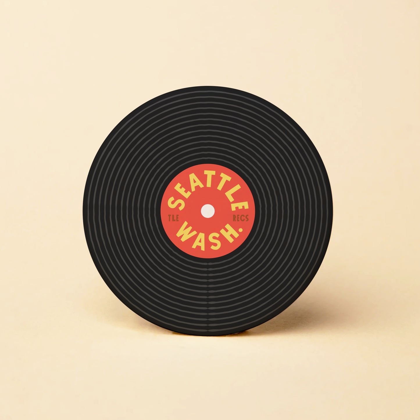 Seattle Record Round Magnet