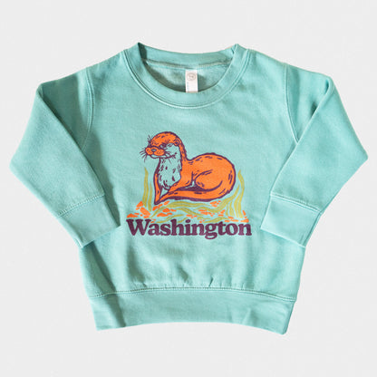 WA Baby Otter Kids Crew Sweatshirt