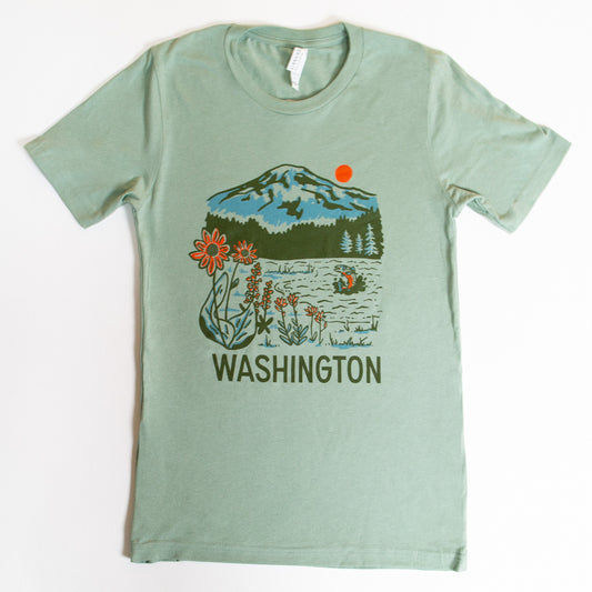 WA Mountain Lake Unisex Shirt (Sage)