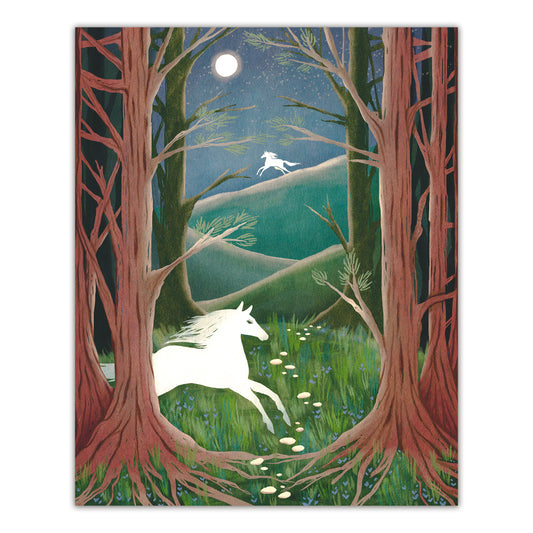 Wild Woodland Horses Print