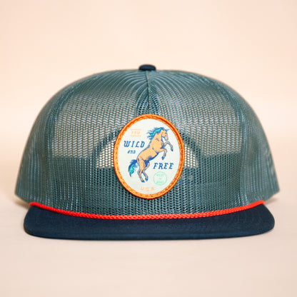 Wild & Free Horse Hat (Loden/Orange)