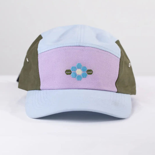 Blue Flower 5 Panel Hat