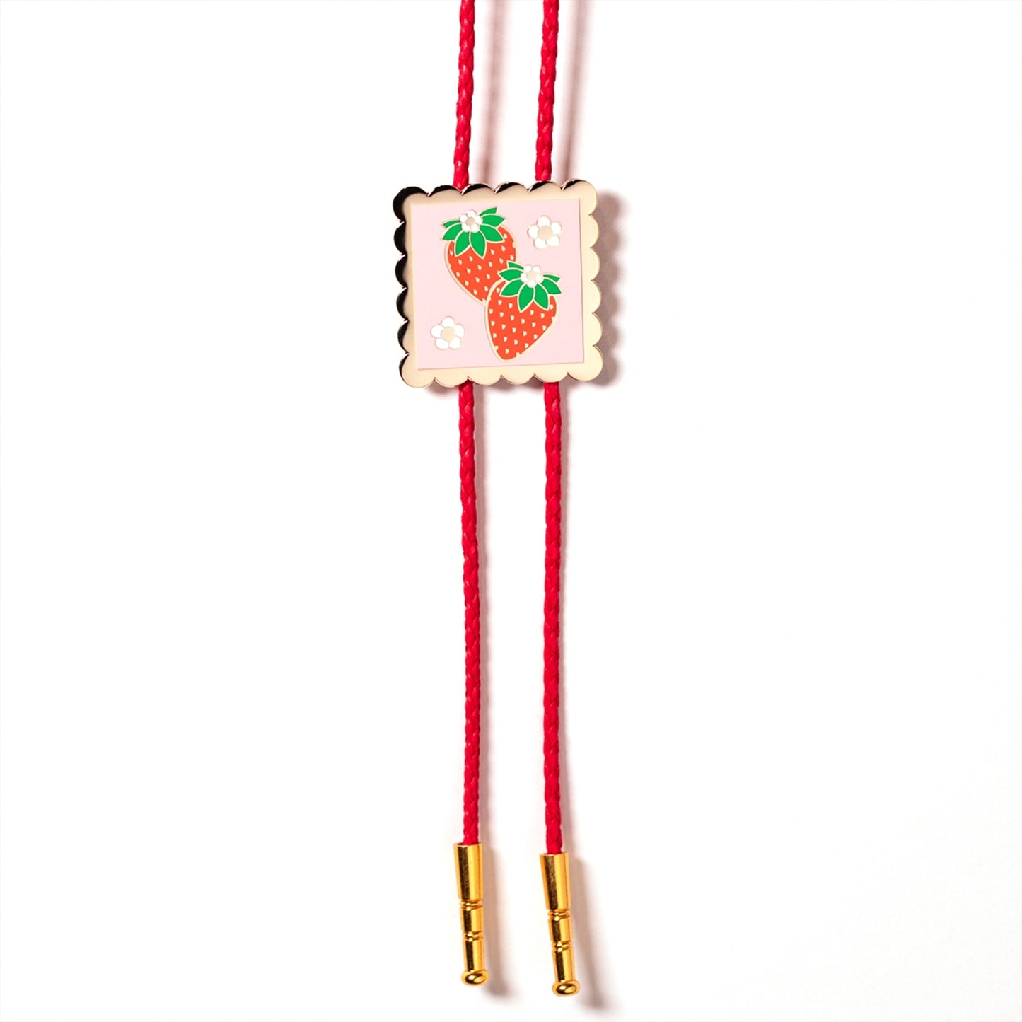 Strawberry Stamp Bolo Tie