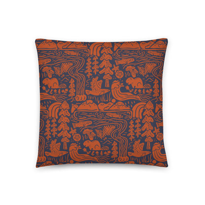 OR Adventures Throw Pillow (Navy/Orange)