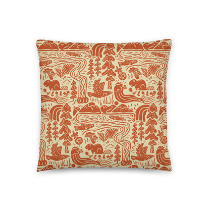 OR Adventures Throw Pillow (Natural/Brown)