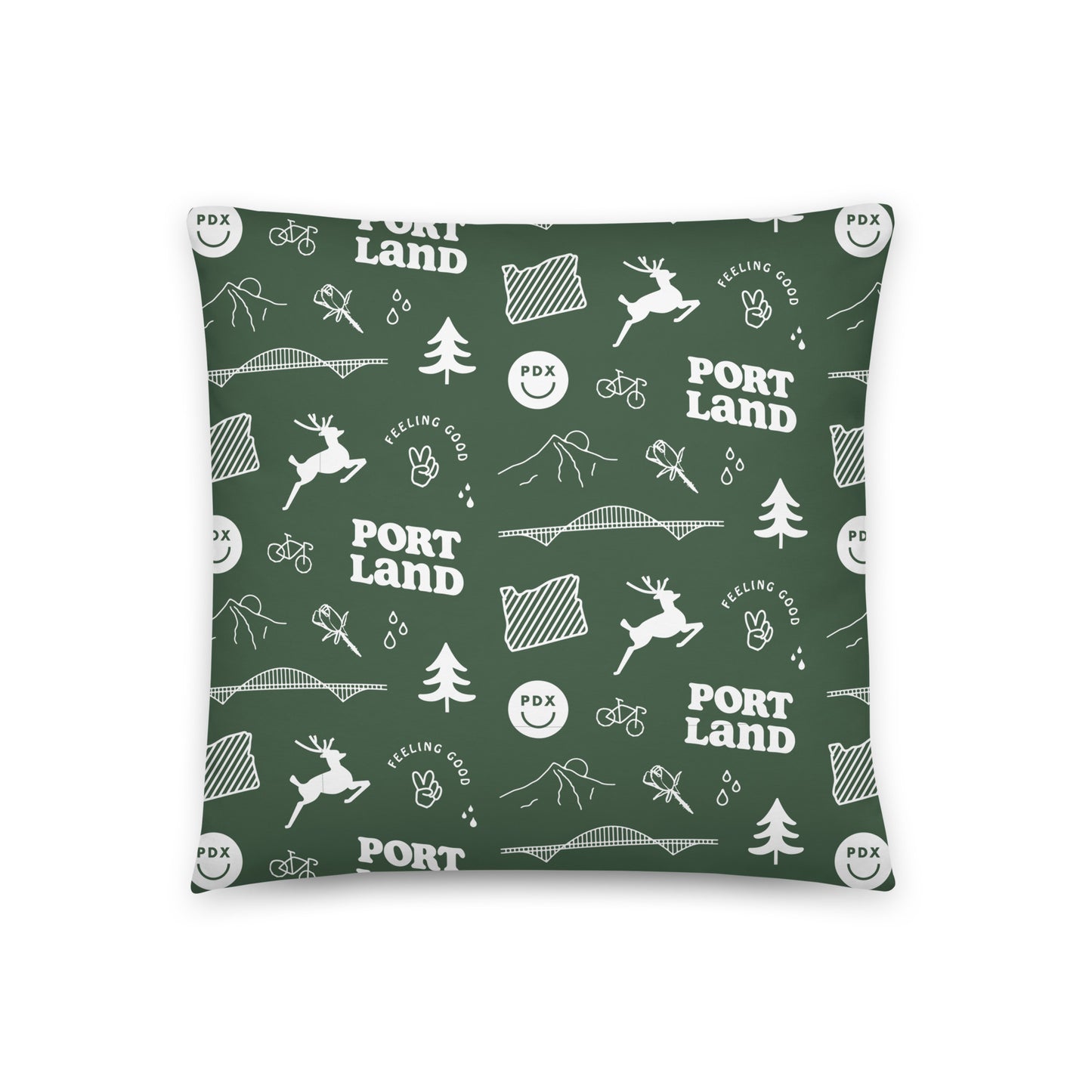 Portland Patterns Throw Pillow (Green)