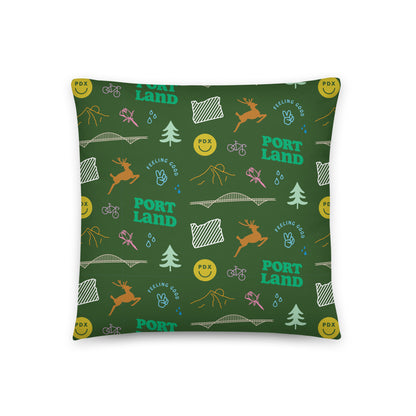 Portland Patterns Throw Pillow (Full Color)