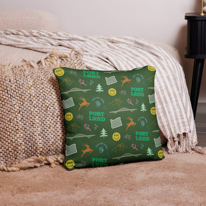 Portland Patterns Throw Pillow (Full Color)