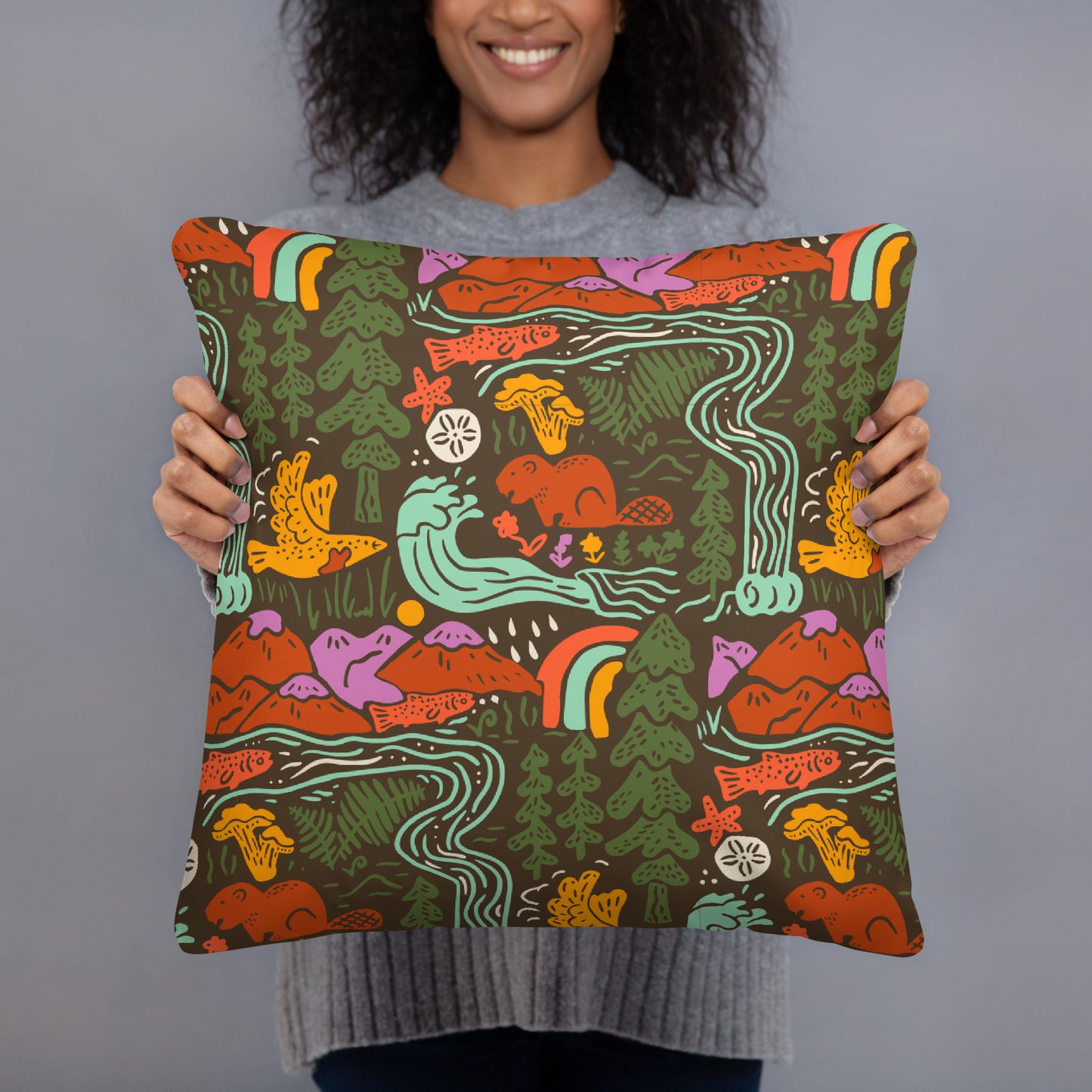 OR Adventures Throw Pillow