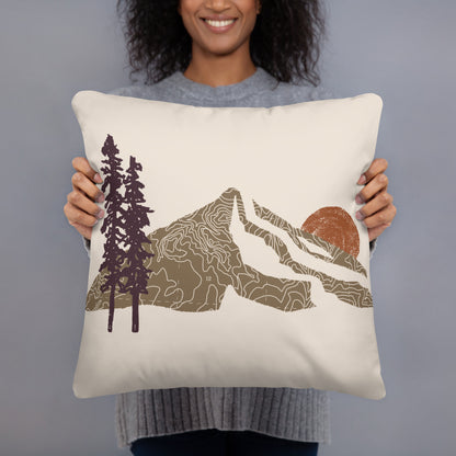 Mountain Topo Throw Pillow (Natural)