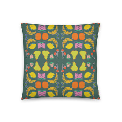 Just Because Fruits Throw Pillow (Green)