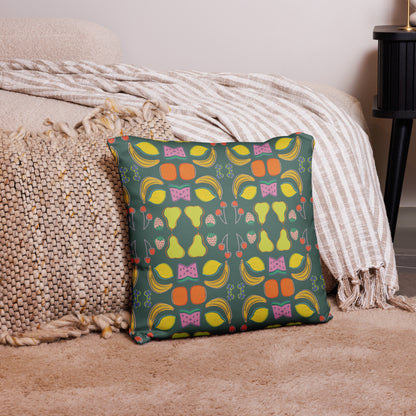 Just Because Fruits Throw Pillow (Green)