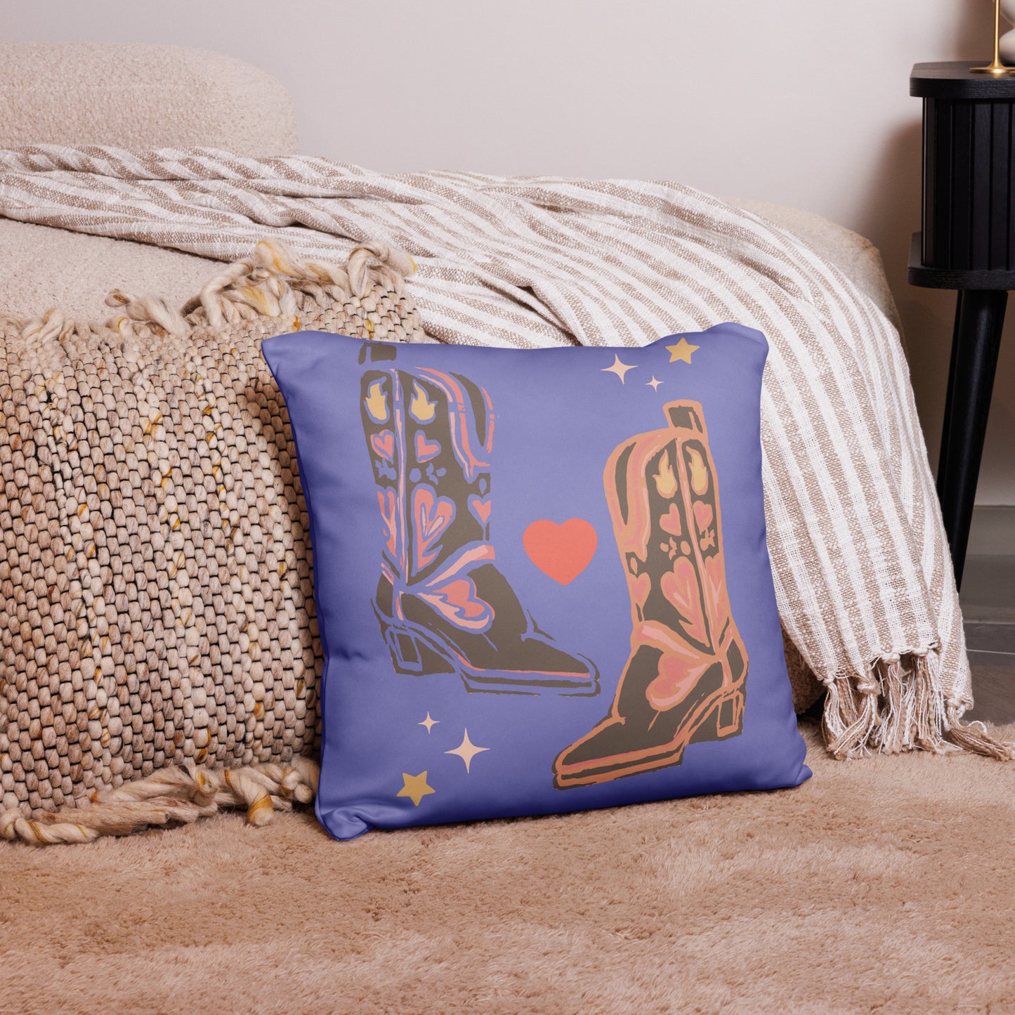 Howdy Boots Throw Pillow