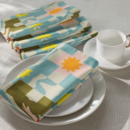 Patchwork Glitch Cloth Napkin Set