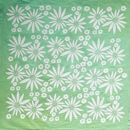 Green Tea Fall Floral Tea Towel