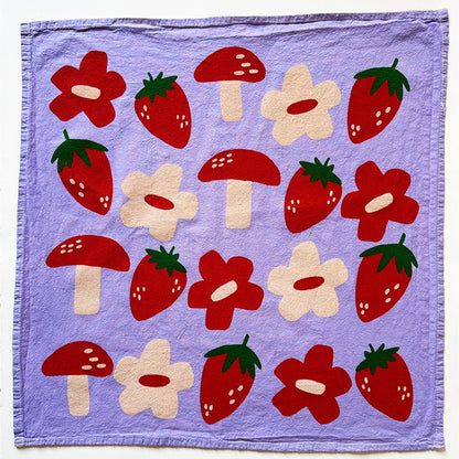 Purple Berry Shroom Tea Towel