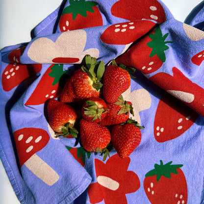 Purple Berry Shroom Tea Towel