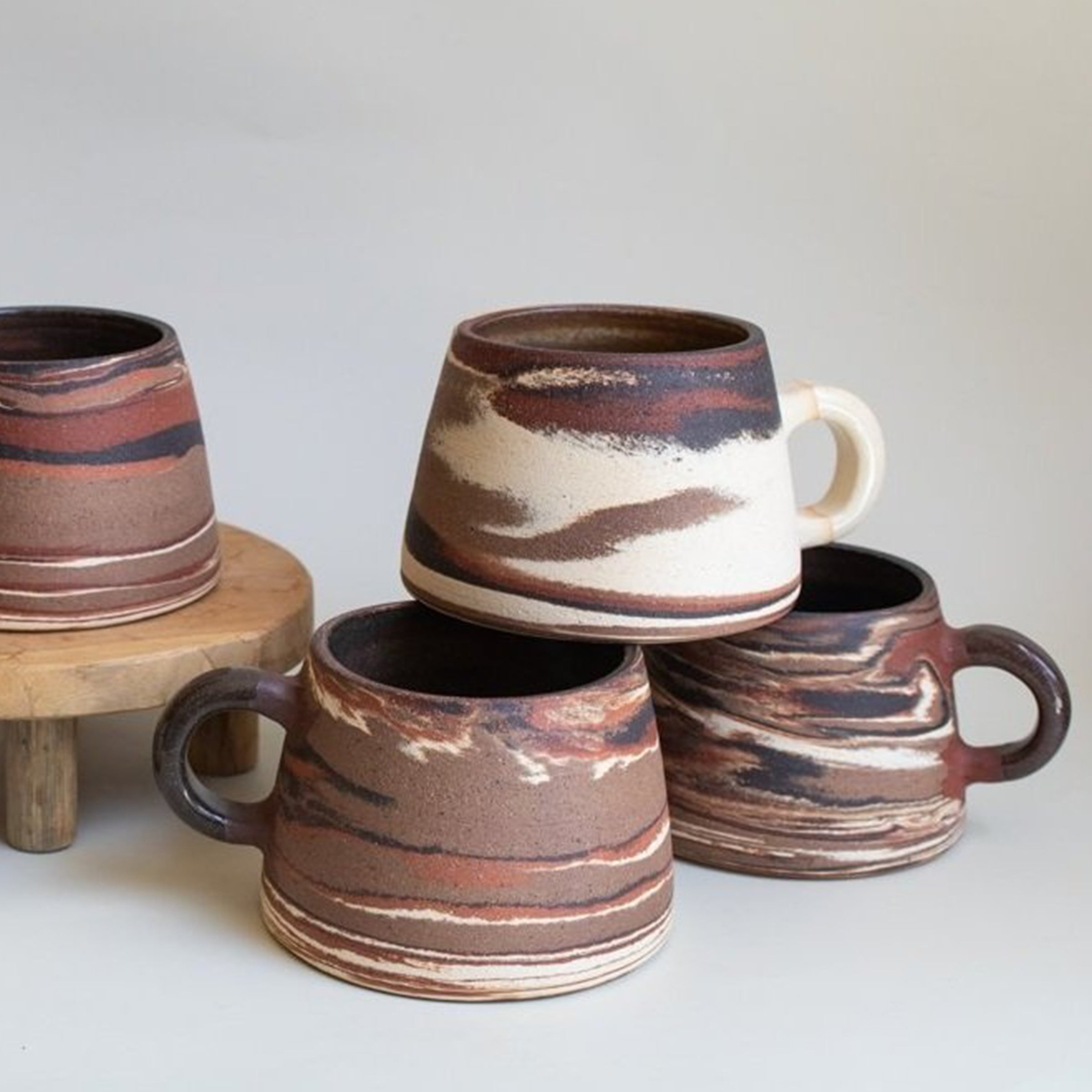 Marbled clay mugs fashion