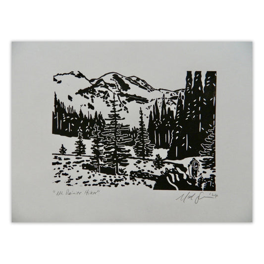 PrintsOnTheTrail: Mt. Rainier Hiker Print