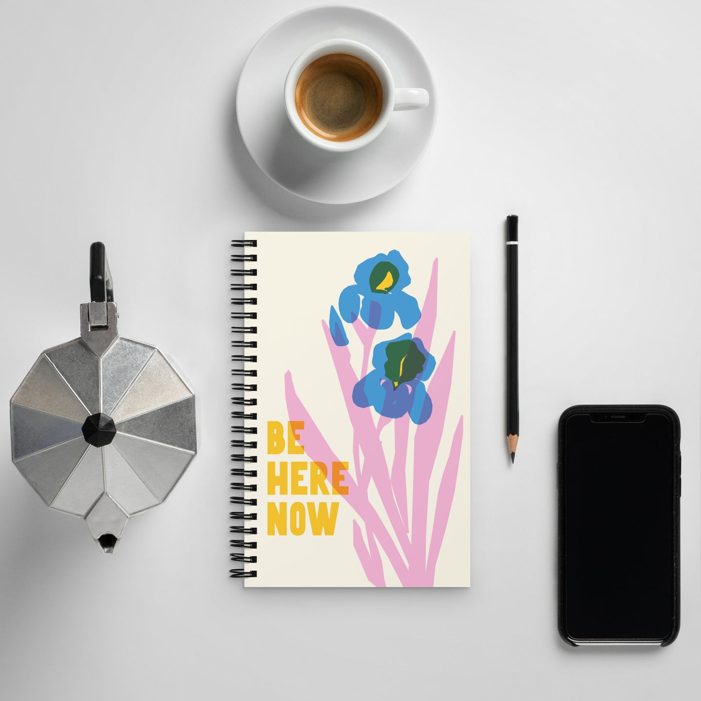 Flower Be Here Now Spiral Notebook