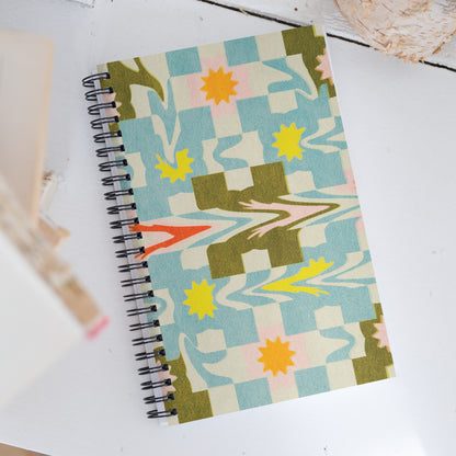 Patchwork Glitch Spiral Notebook