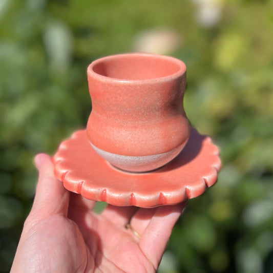 Spresso Cup + Saucer Set in Rhubarb