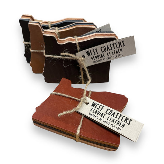 Oregon Leather Coasters Set