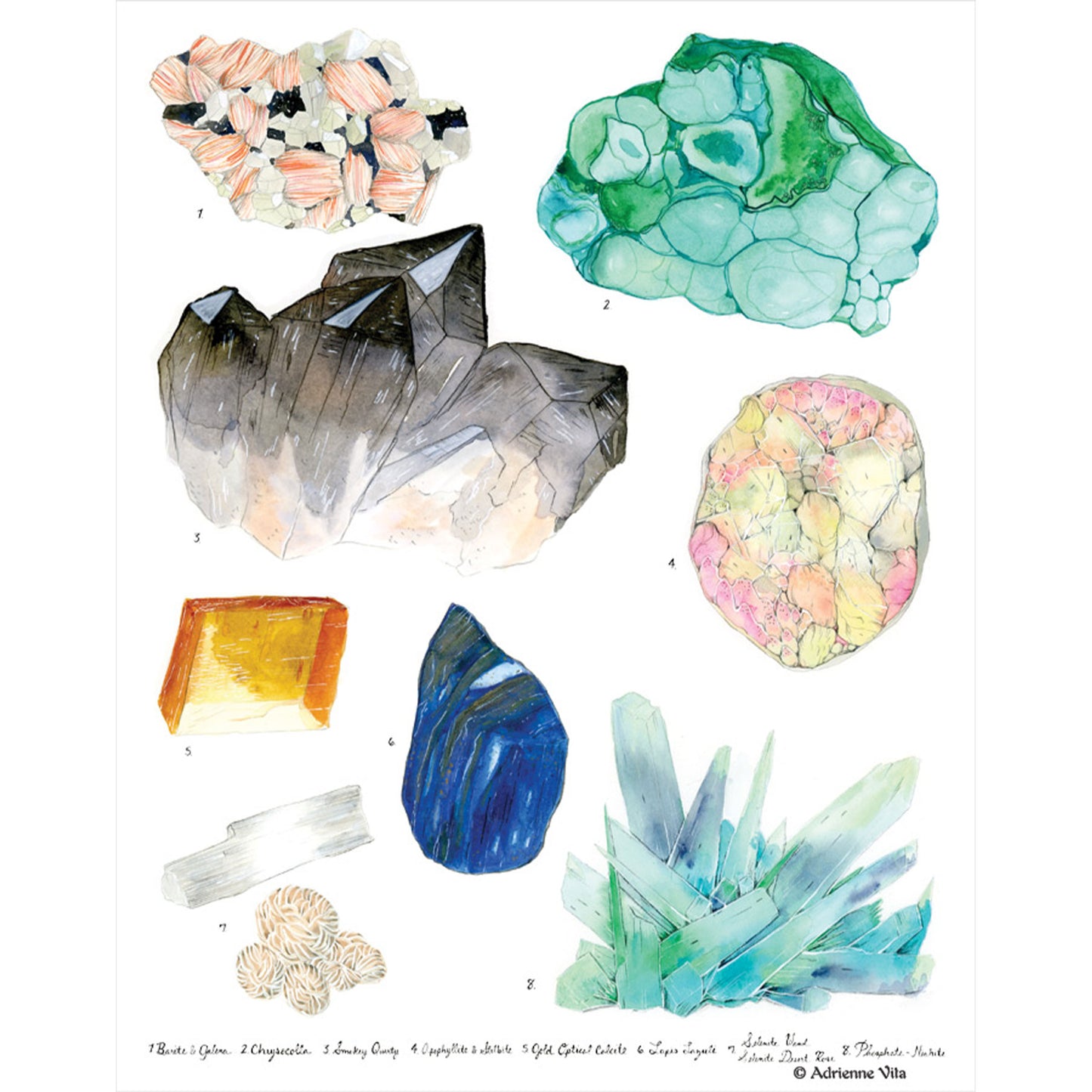 Adrienne Vita: Crystal Specimen Chart #2