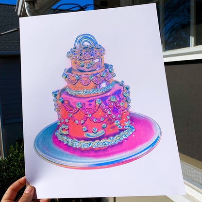 Alex Luciano: Chrome Cake Risograph Print