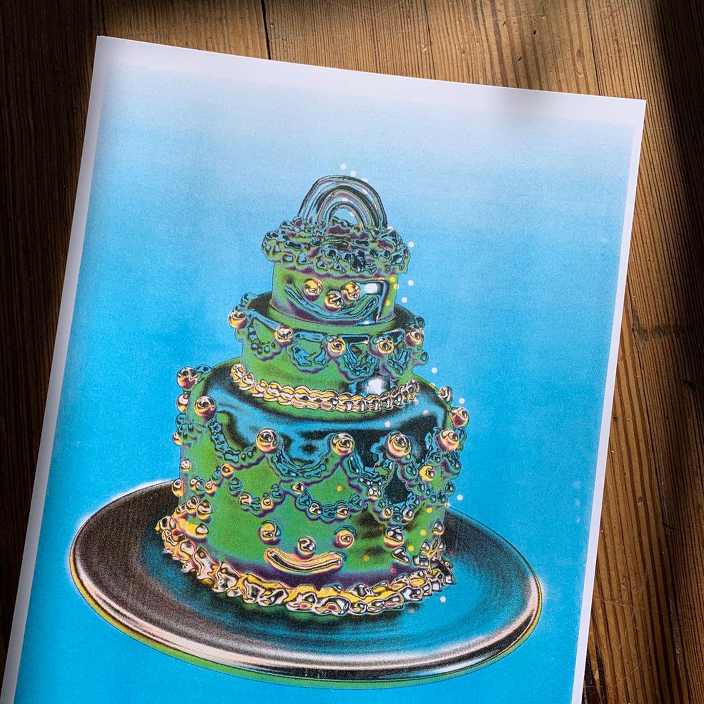 Alex Luciano: Gremlin Chrome Cake Risograph Print