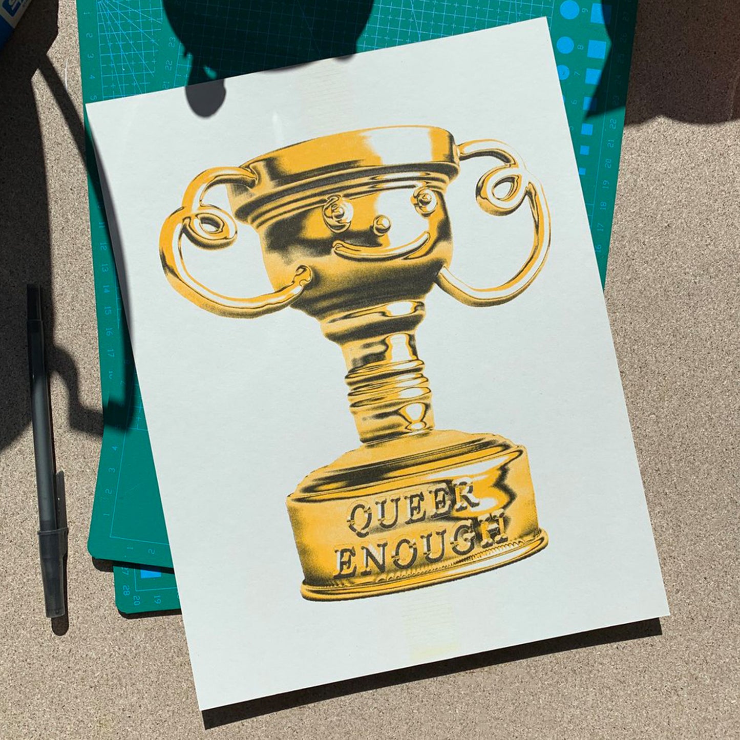 Alex Luciano: Queer Enough Trophy Risograph Print