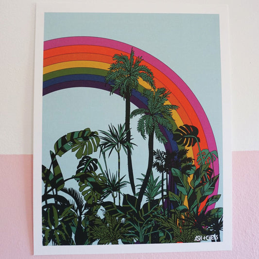 Ash + Chess: Rainbow Palms Print