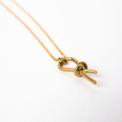 Hammered Gold Knot Link Necklace