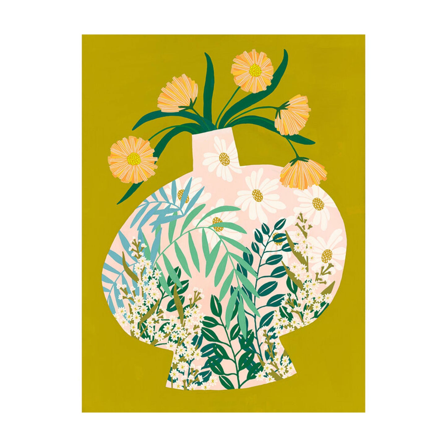 Bailey Schmidt: Chartreuse Florals Print