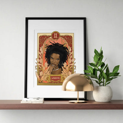 Black Zodiac: Lauryn Hill - Gemini Print